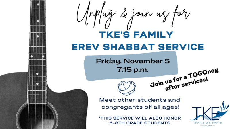 Banner Image for Family Erev Shabbat Service Honors Students